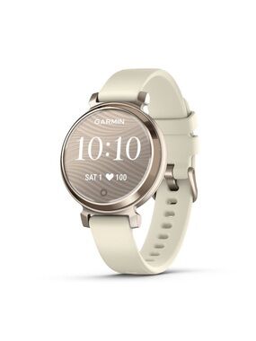 Garmin Lilly 2 gold colored Smartwatch with cream silicone band